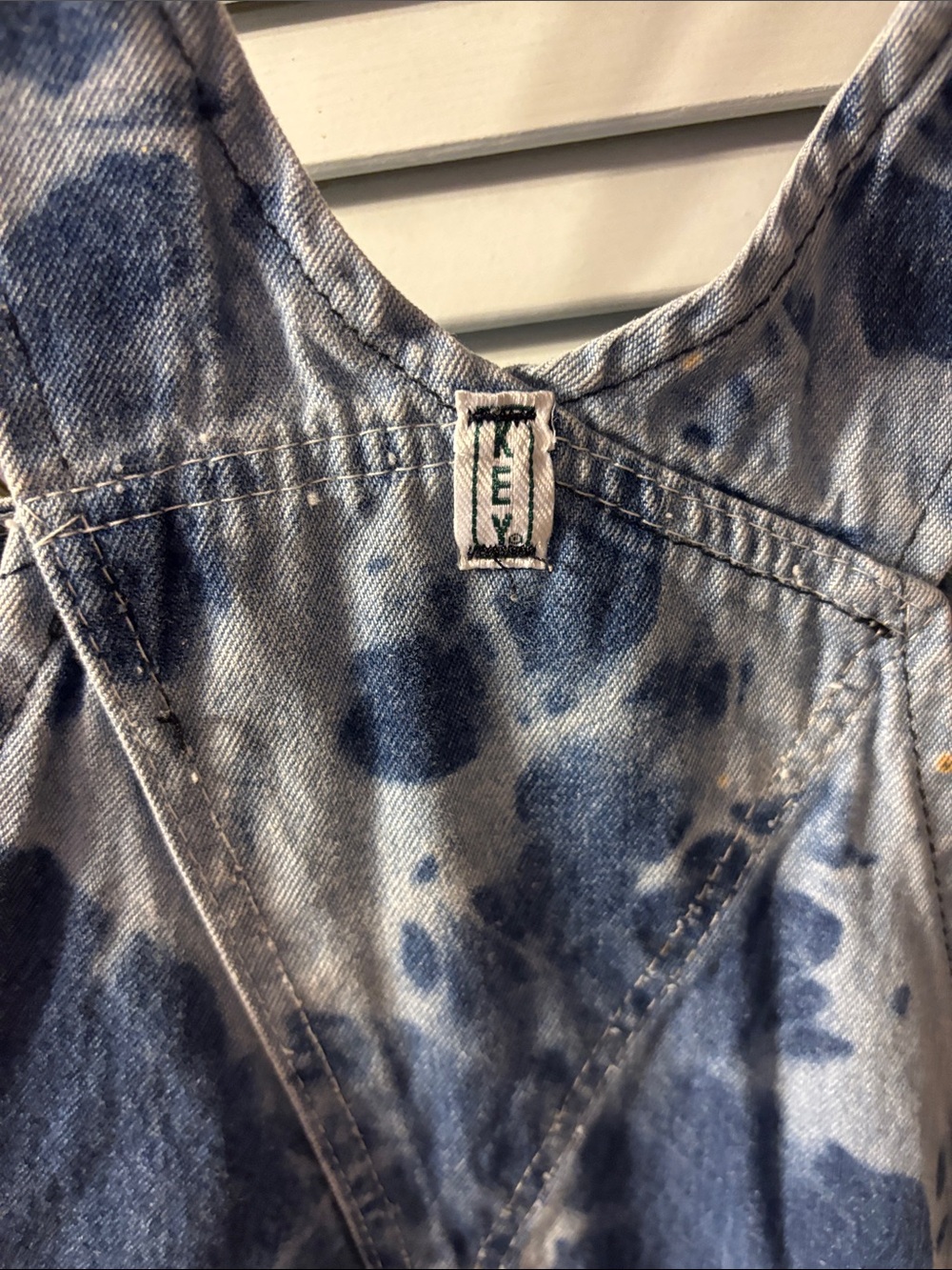 Tie-Dye Blue Denim Women’s Jeans Overalls - Picture 5 of 5